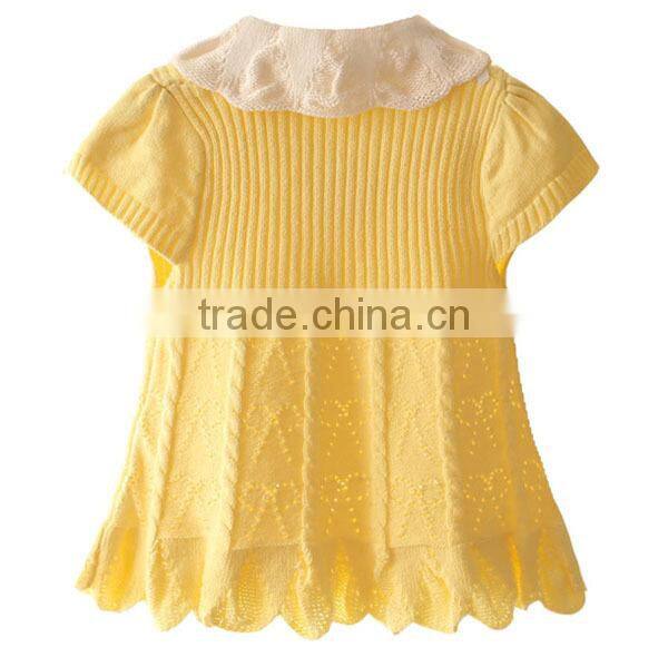 Baby girl 2015 fashion hollow out knit dress infant baby fairy dress for summer