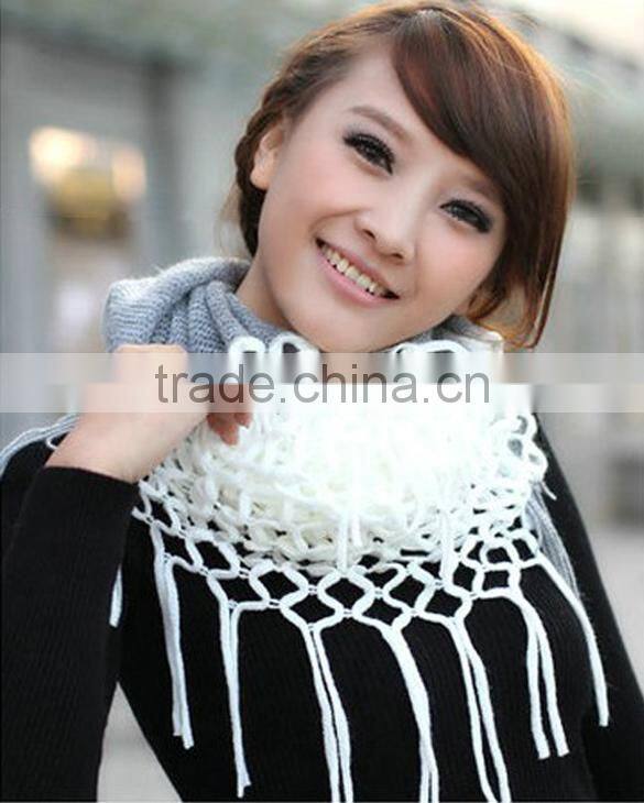 Winter warm knitting wholesale women's knit hat and scarf sets 18596
