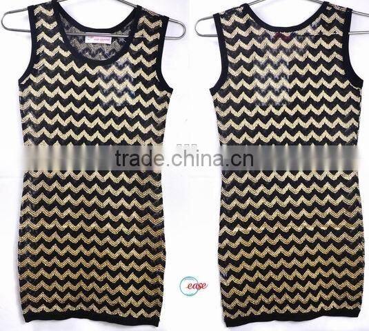 lady gold lurex sleeveless vest dress