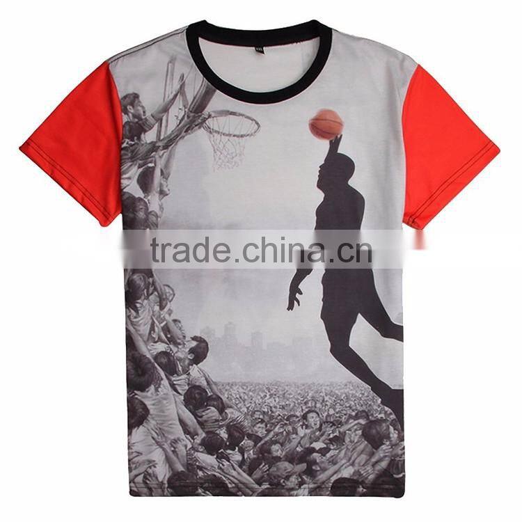 Fashion Basketball Team Polyester Sublimation China Wholesale T-shirt 3D Printing