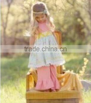 giggle moon remake lace elegant floral outfits Summer 2015Girls Cotton vintage Easter girl outfit for girl outfit