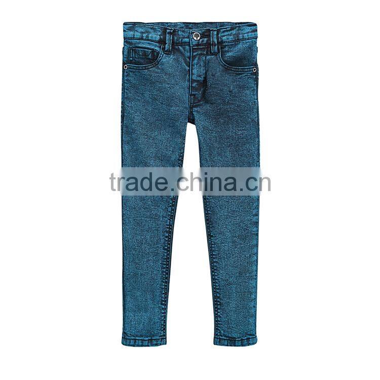 2017 Latest design jeans trousers pants new style hand brush slim fit kids denim jeans
