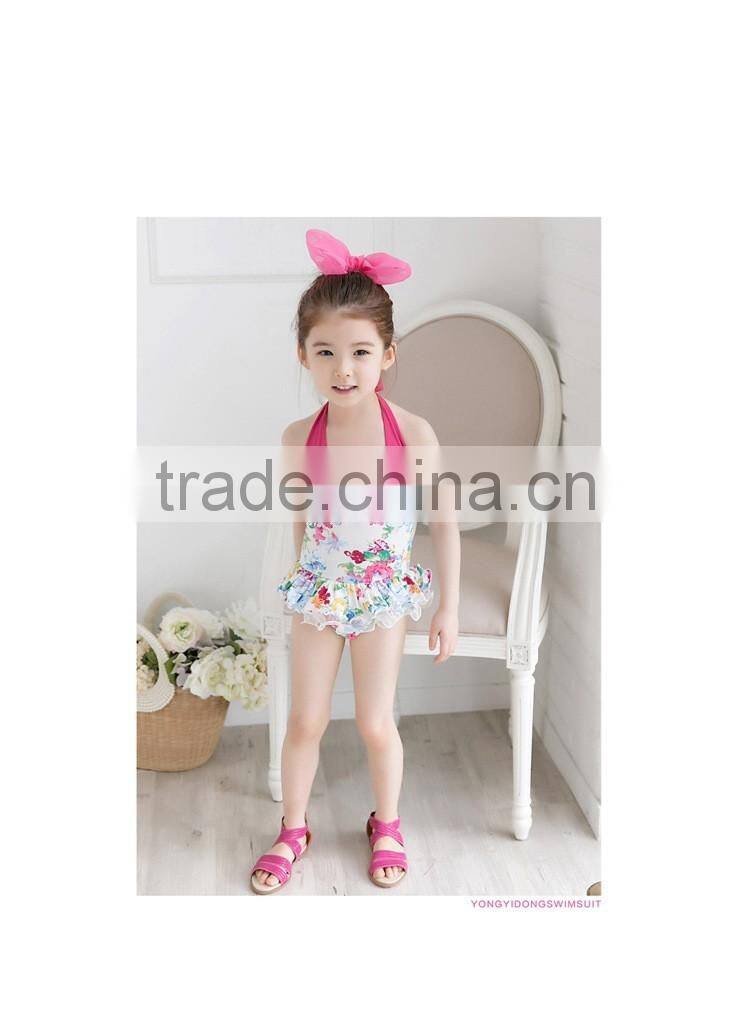 Children piece swimsuit girls skirt type swimsuit children baby swimwear Floral