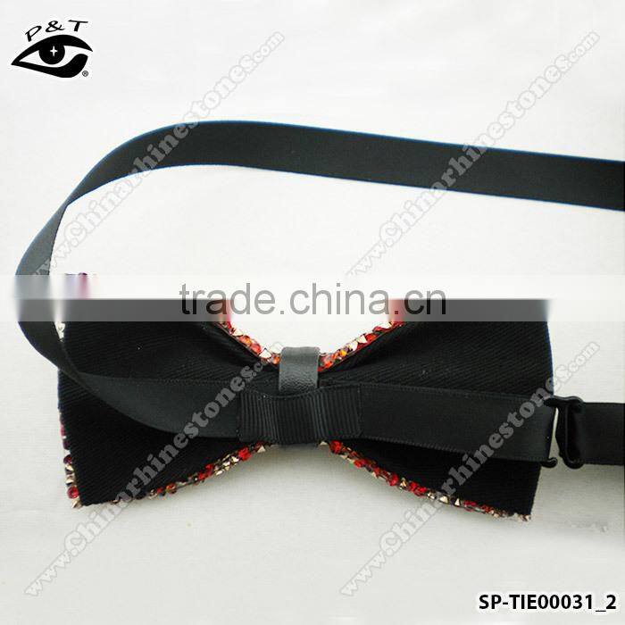 Luxury Glitter Rhinestones Bow Ties Vintage Ties for Men's Wedding Dress with Gift Box 12x6cm