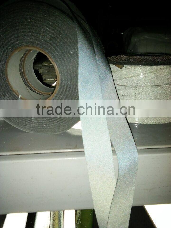 sew on 5cm black color reflective fabric tape for clothing