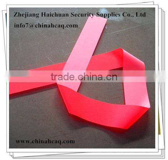 Fluorescent Red Reflective Polyester Fabric Tape