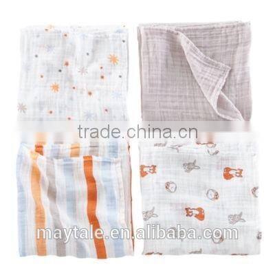 100% organic cotton muslin swaddle blanket 47"x47"