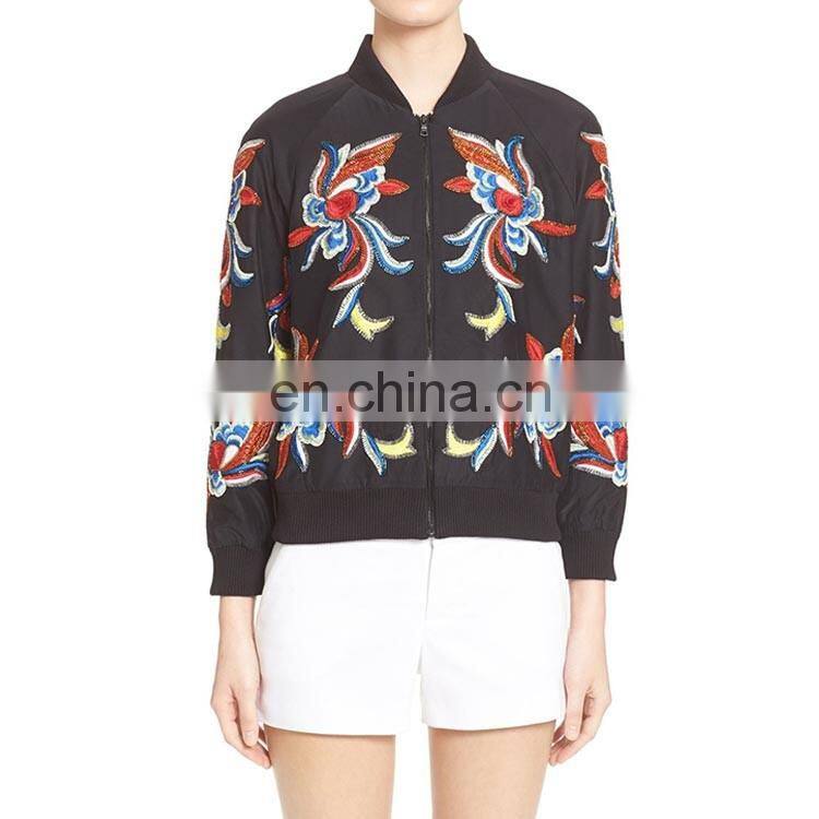 Embroidery Clothing Custom Bomber Jacket Woman