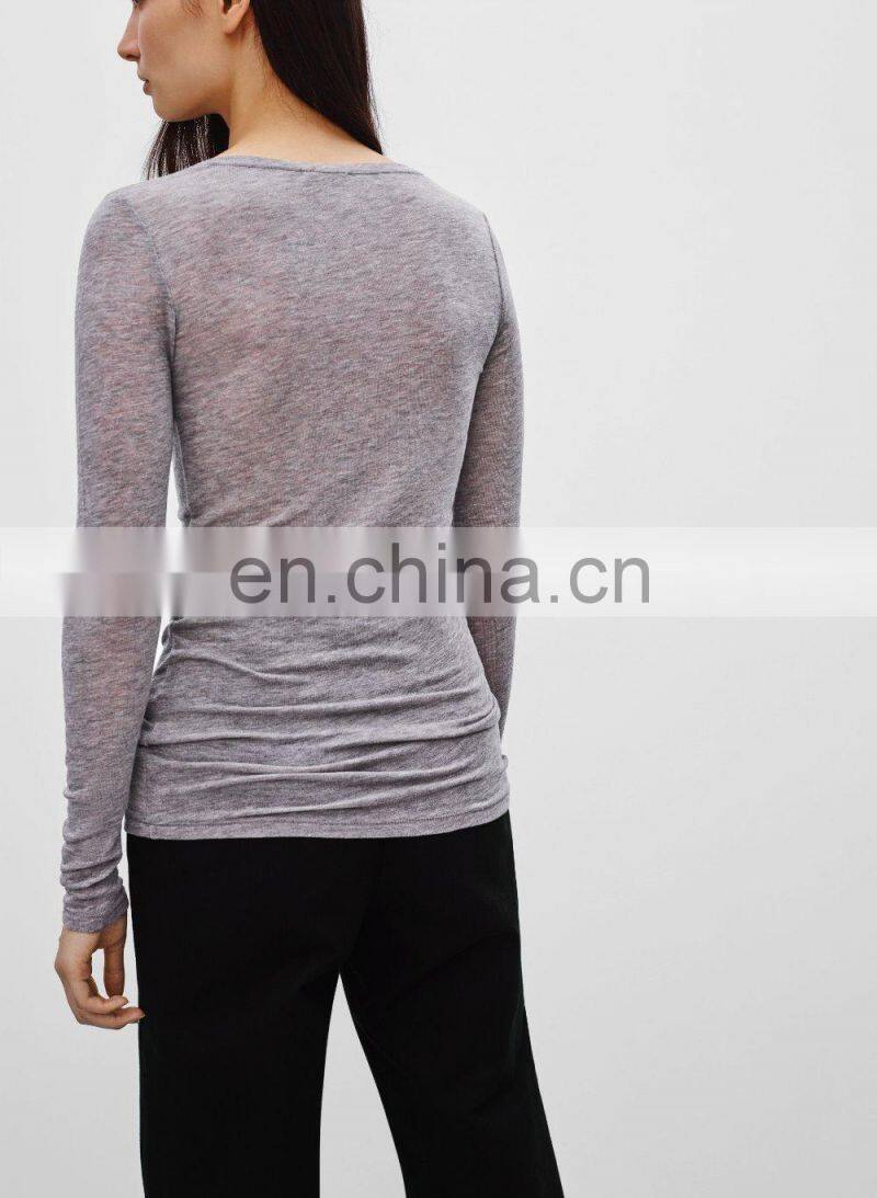 High Quality Clothing Manufacturers Ladies Polyester Spandex Blouse Wholesale Fashion Clothing NT7005
