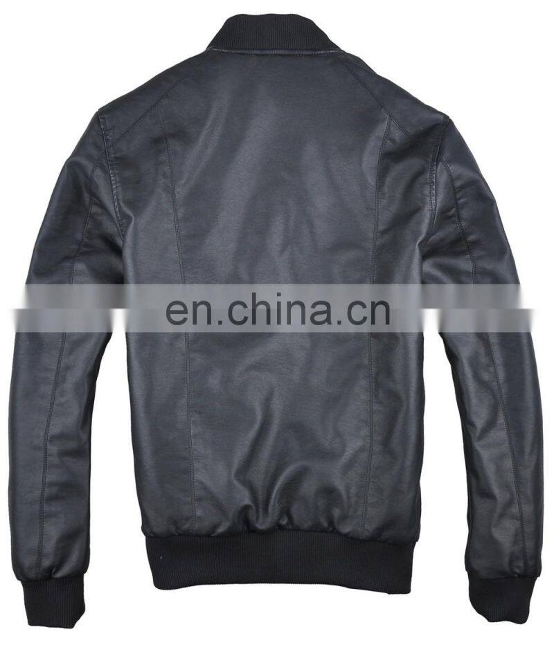Latest Spring Thin Padded Handsome PU Leather Men Baseball Jacket
