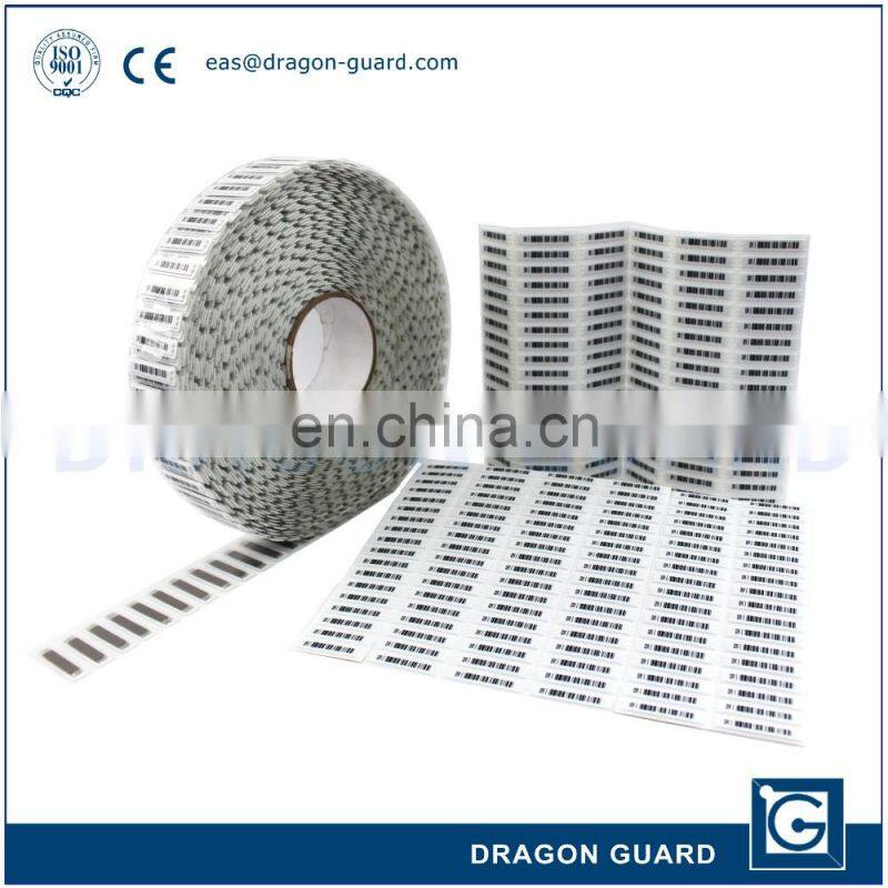 barcode white 58KHz EAS DR eas soft label, EAS anti-theft am soft label