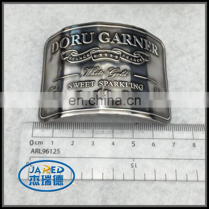 factory price cheap custom metal aluminum printed 3d wine emblem label with good sticker