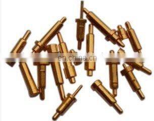 gold plated brass spring loaded pin, threaded spring pin