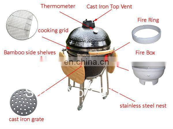 23 Inch Big Ceramic Pressure Barbeque Cooker Big Smokers BBQ Charcoal Grill