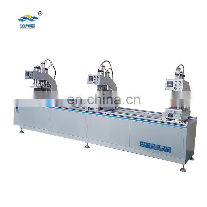 three head single surface seamless upvc profile window door welding machine