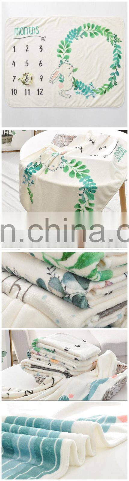 Baby Monthly Milestone Blanket Photography Background Backdrop Large Flannel Plush Fleece Blankets for Baby Boys Girls