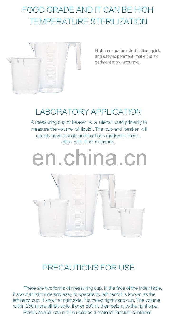 Joan Lab 1000ml Clear Plastic Graduated Beakers
