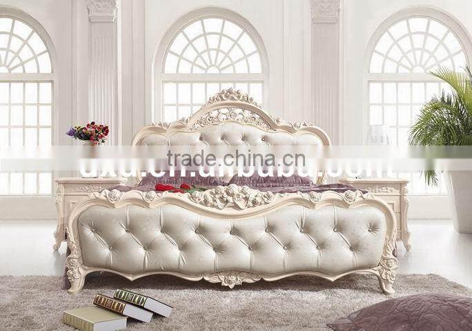 French Style Luxury Hotel Wood Bed