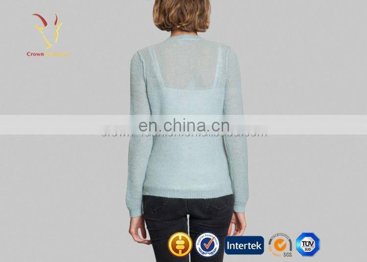 Korean see through knitted cardigan sweater for women
