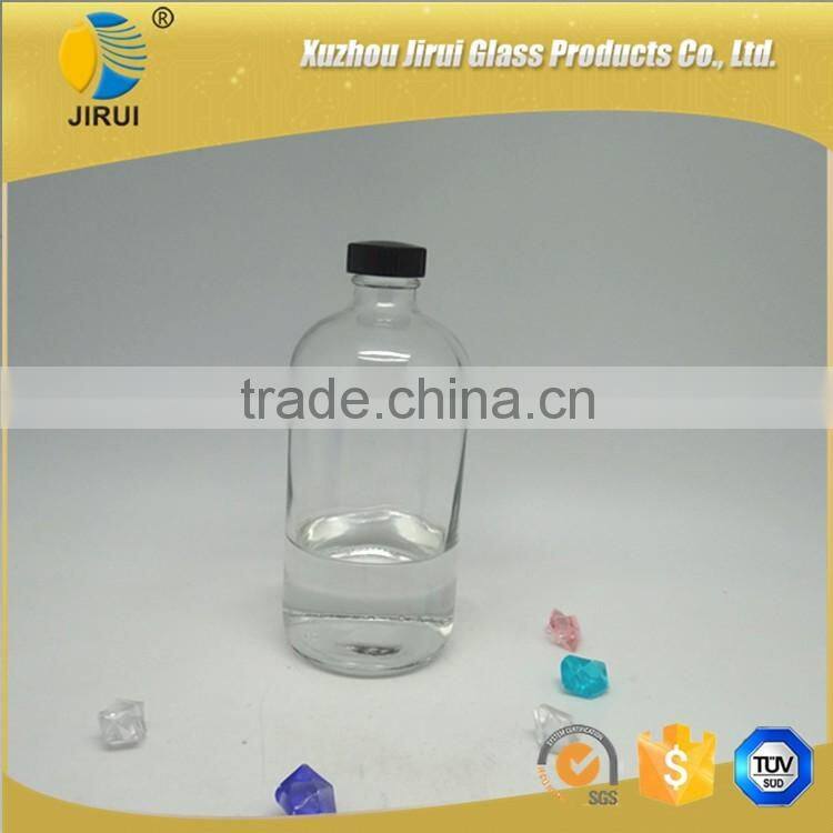 500ml & 250ml blue clear boston round glass lotion bottle