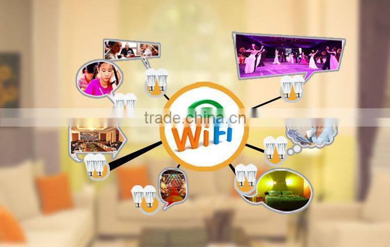 16 Million Multiple Colorful Smart Lighting 7W RGBW WiFi LED Bulb with Built-in WIFI Module for Connecting WIFI Router Directly