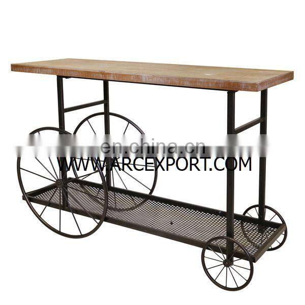 wooden cart table