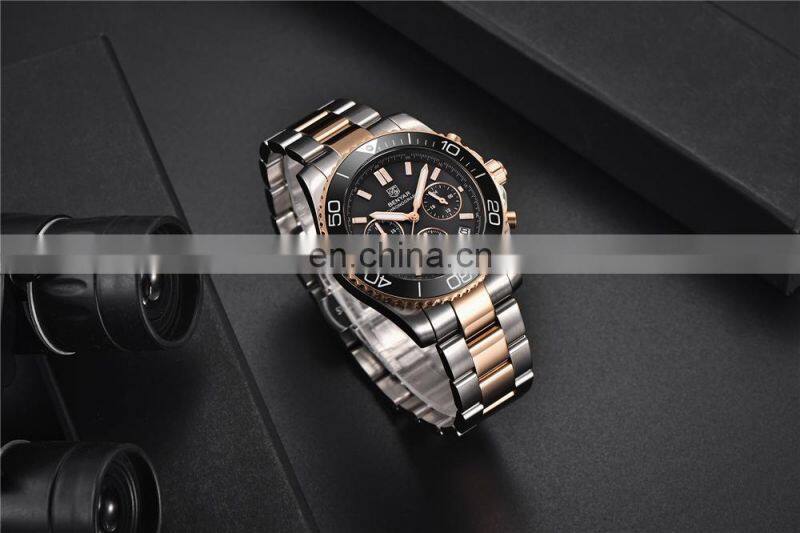 BENYAR S002 Men Quartz Watch Top Luxury Brand Chronograph Waterproof Wristwatches for Man