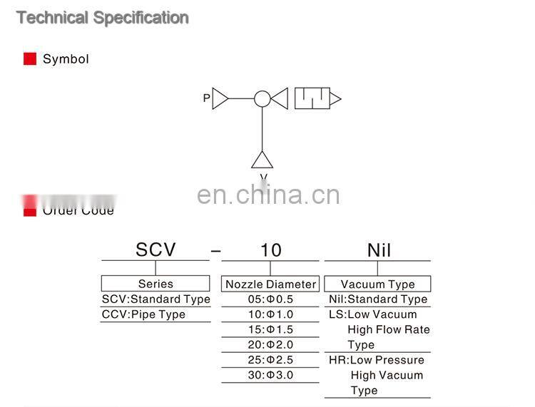 SNS Pneumatic SCV/CCV Series Aluminum Alloy Air Vacuum Ejector Generator