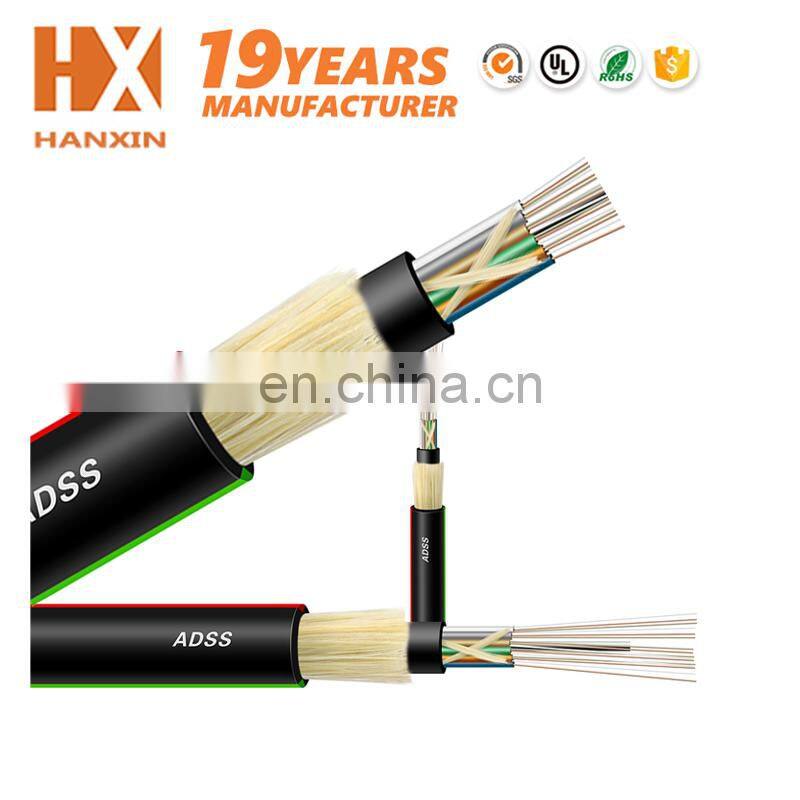 OEM optical fiber factory 288 212 196 144 112 96 72 64 48 24 12 core ADSS optic fiber cable