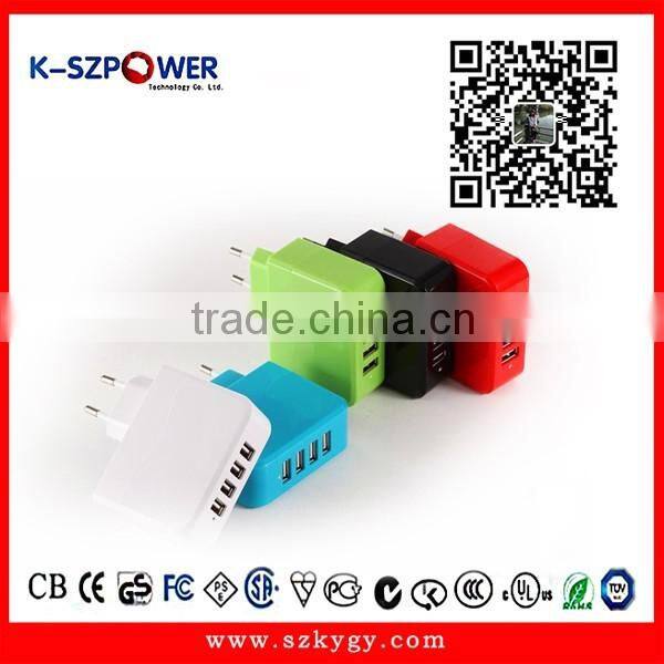 2016 G-series25W K- 054900 4 port usb wall charger 5V 4.9A for ipad iphone Samsung