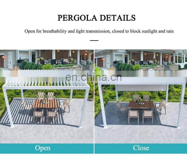 modern outdoor bricoking bioclimatique smart pool retractable pergola-aluminium bioclimatic 5x3 set