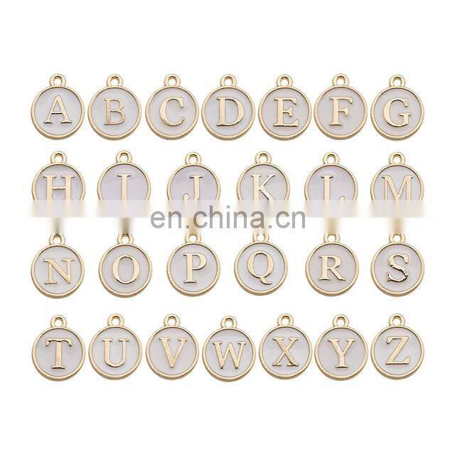 26pcs 12*14mm Alphabet Letter Enamel Charms Jewelry Handmade Pendants Jewelry Making Handmade DIY Bracelet