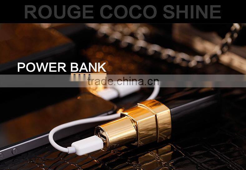 Best selling products lipstick power bank 3000mah charger universal portable phone charger