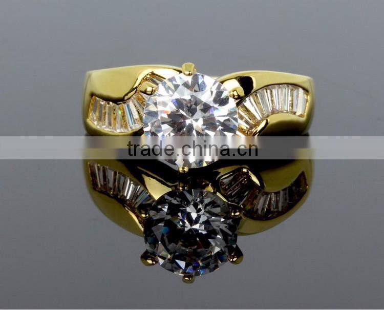 Best Buy One Stone Deluxe Marriage Gift Luxury CZ Jewelry Proposal Engagement Ring