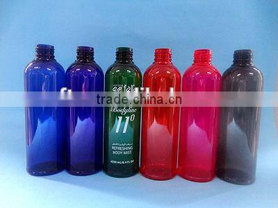 empty plastic PET juice bottle with aluminum cap