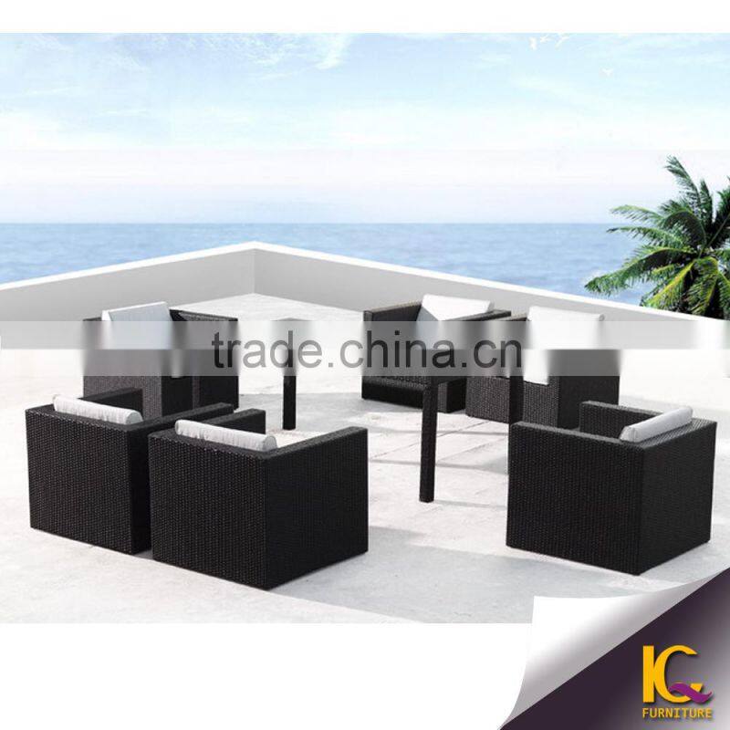 Foshan factory plastic wicker cheap dining room set outdoor rattan dining sets