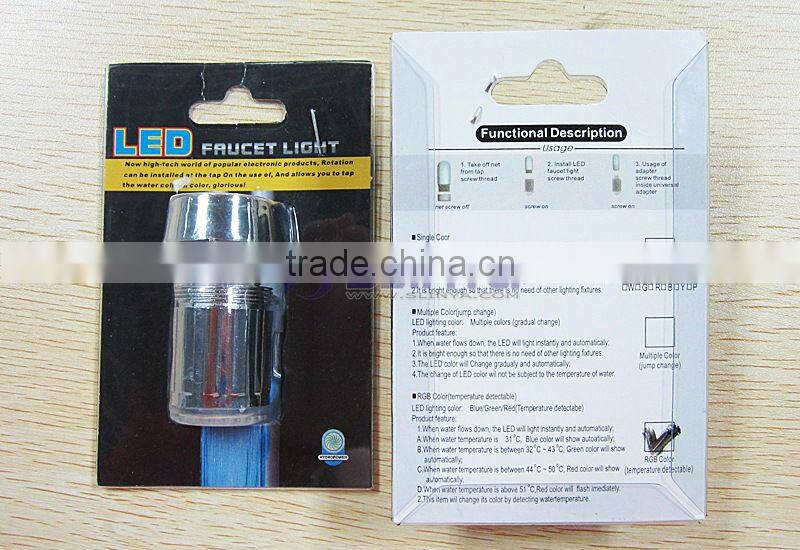 4cm Long 3 Color LED Light ABS Bathroom Toliet Color Change LED Tap