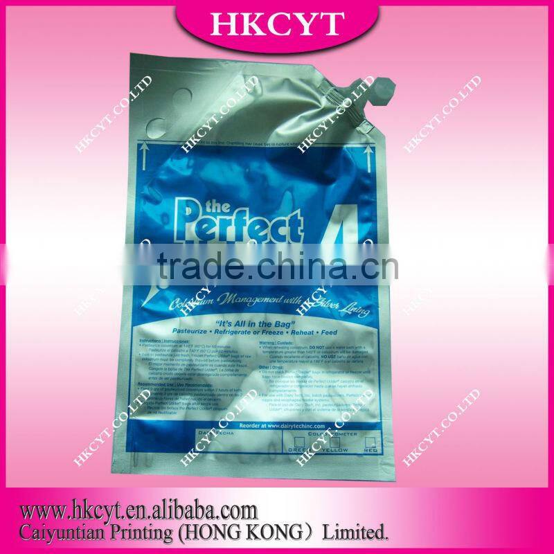 Aluminum foil stand up vacuum bag with spout
