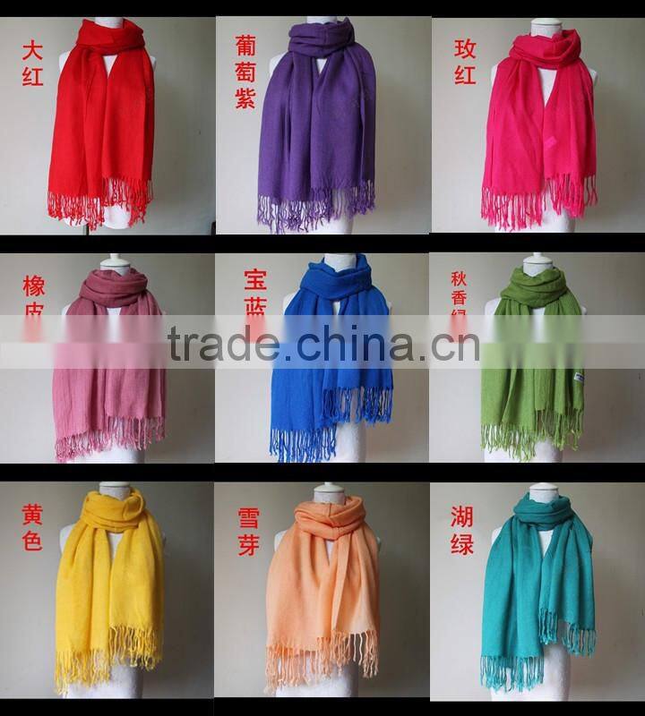 Hot Selling 40 Colors In Stock Warm Acrylic Winter Scarf Shawl Pashmina