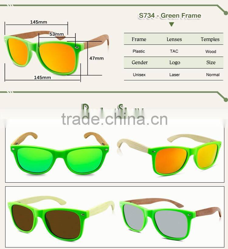 Yellow Revo Color Handmade Custom Wood Sunglasses