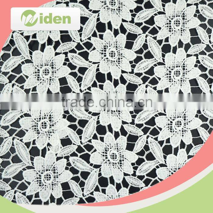 Luxury 100% milkypolyester advanced machines white chemical lace fabric