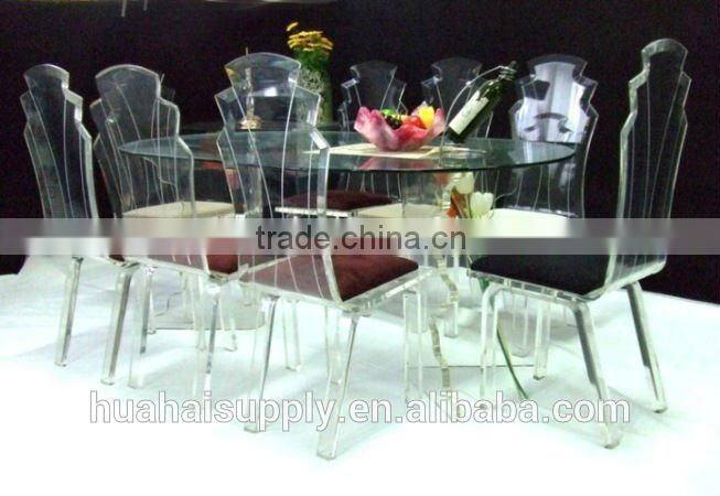 functional acrylic dining table and chairs furniture set wholesale