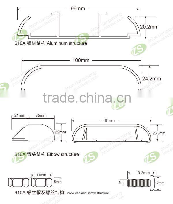 Hospital wall guard with aluminium&PVC for elderly