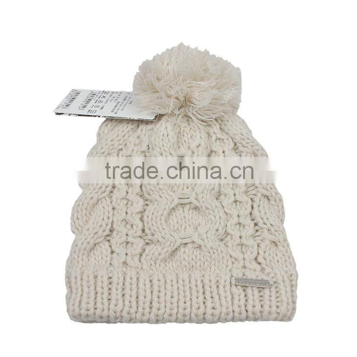 2015 knit hat free pattern with knitted pom warm beanie hat