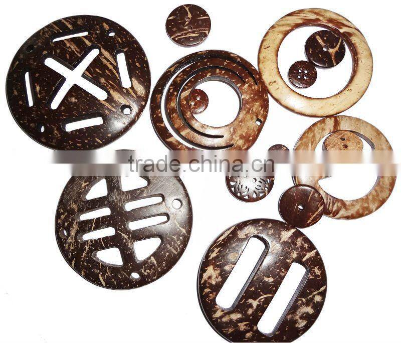 laser engraved decorative wood buttons for garment/clothing