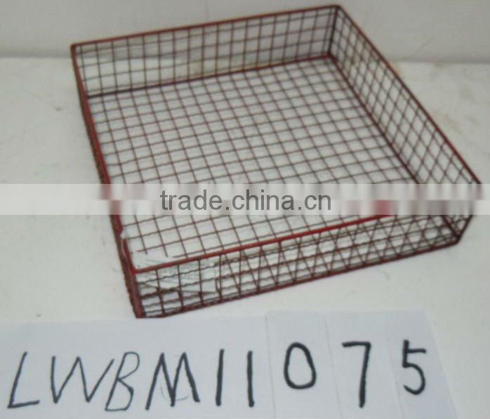 LWBM11081 Metal green wire tray w handle