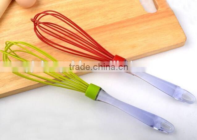 Hot sale colorful silicone whisk with ps handle Silicone Kitchen Utensils for Blending, Whisking, Beating & Stirring