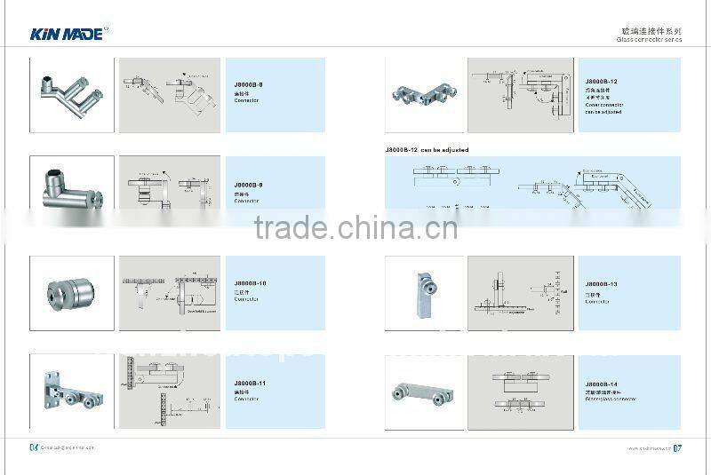Glass wall corner connector hardware