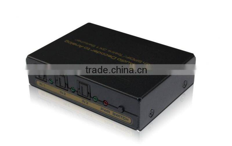 Digital Audio Decoder to Analog With SPDIF/Toslink 3X1 Switcher