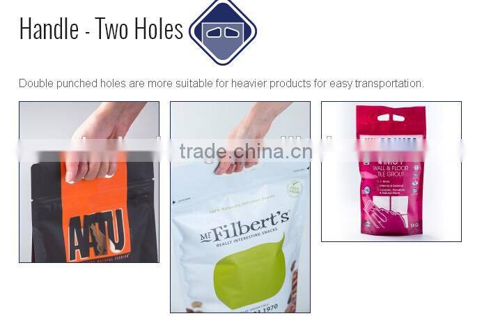 Transparent Plastic Stand Up Pouch With Zipper and Eurohole OnTop